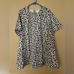 Carole Christian Leopard Print A-Line Dress